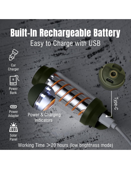 Linterna Portátil Raddy CL-1 Recargable IPX6 7 Modos Luz