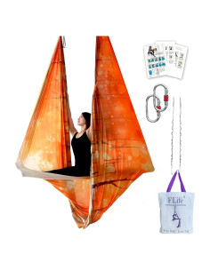 Hamaca de Yoga Aéreo F.Life 5m Multicolor con Mosquetón