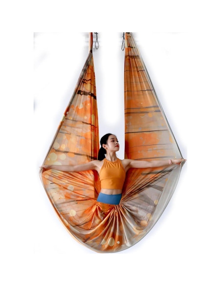 Hamaca de Yoga Aéreo F.Life 5m Multicolor con Mosquetón