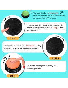 4 Botones de Grabación de Voz para Entrenamiento de Mascotas 2