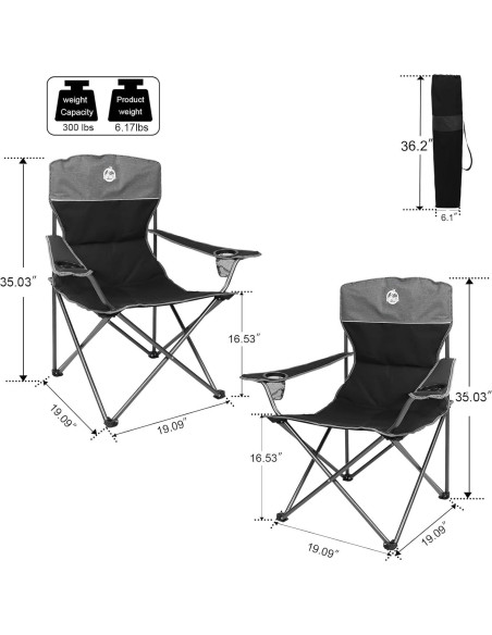 Conjunto de Camping Plegable Northroad: Sofá, 2 Sillas y Mesa