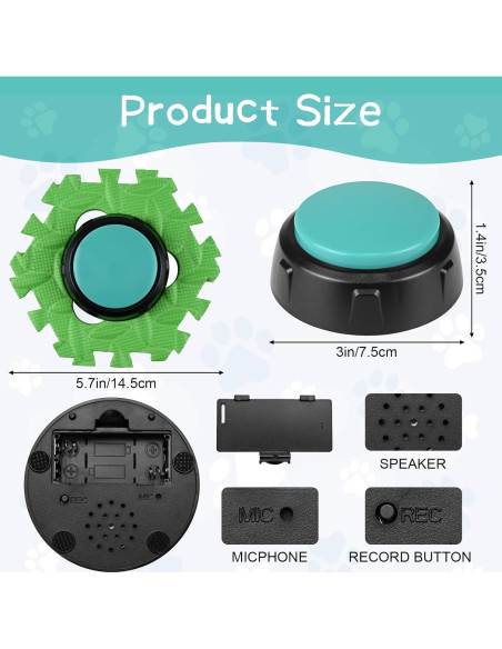 Set de 10 Botones de Comunicación para Perros NFSQ 7.62cm