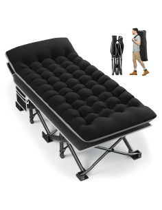 Cama de Camping Plegable Fragess Extra Ancha 81.28 cm con Colchón