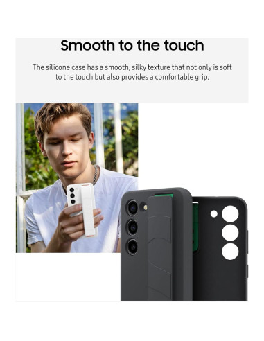 Funda de Silicona con Agarre Samsung Galaxy S23, Negro