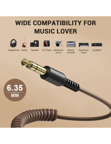 Auriculares con Cable OneOdio A71 HiFi Marrón 2.99m 6.35mm a 3.5mm
