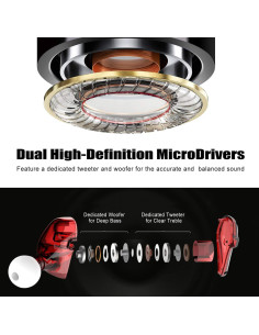 Monitores de oído BASN BSG-MC100 con doble controlador y MMCX 2
