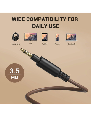 Auriculares con Cable OneOdio A71 HiFi Marrón 2.99m 6.35mm a 3.5mm