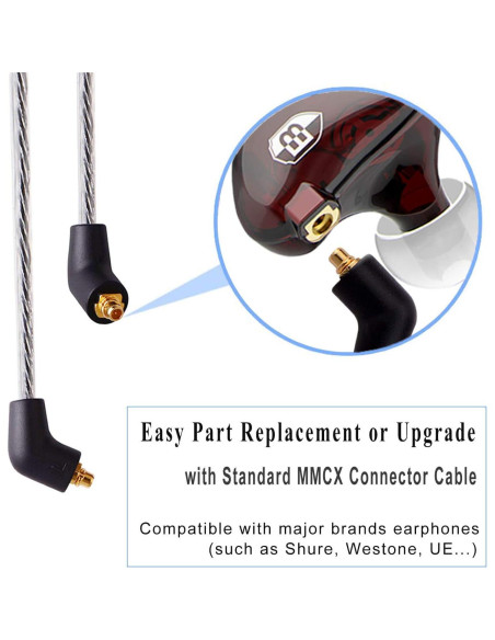 Monitores de oído BASN BSG-MC100 con doble controlador y MMCX