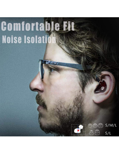 Monitores de oído BASN BSG-MC100 con doble controlador y MMCX