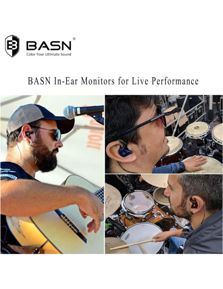Monitores de oído BASN BSG-MC100 con doble controlador y MMCX