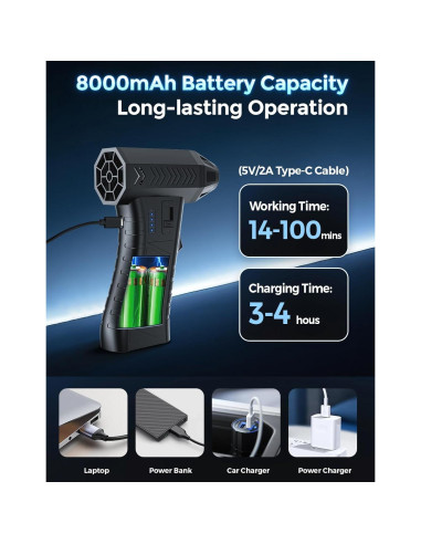 Soplador de Aire Comprimido Fulljion F-C93BK 300000RPM Negro