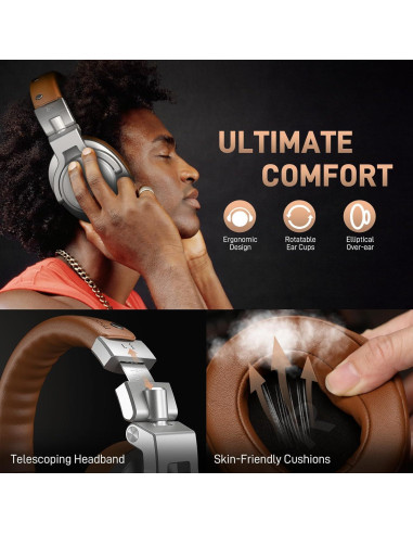 Auriculares de Estudio MAONO MH700 Plata - 50mm, Cable Desmontable