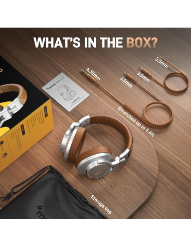 Auriculares de Estudio MAONO MH700 Plata - 50mm, Cable Desmontable