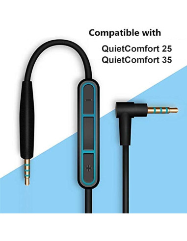 Cable de Audio Xivip 1.5m con Micrófono para Auriculares Bose QC45 QC35