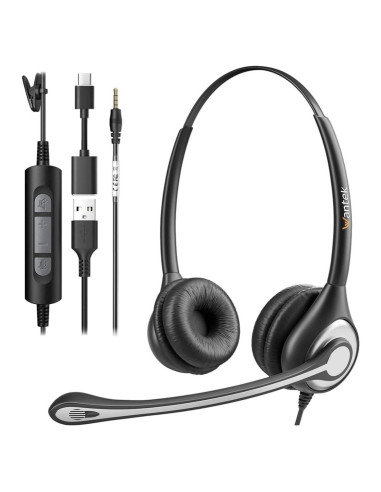 Auricular USB Wantek H-USB602-SC con micrófono y cancelación de ruido
