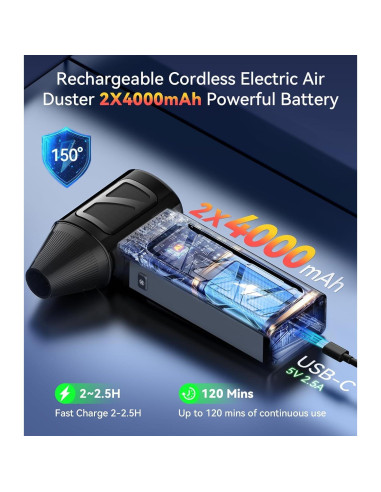 Soplador de Aire Comprimido YUHUO B01 360000 RPM Recargable