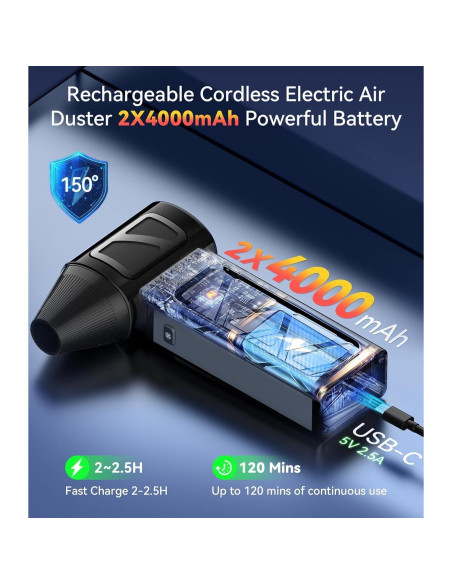 Soplador de Aire Comprimido YUHUO B01 360000 RPM Recargable