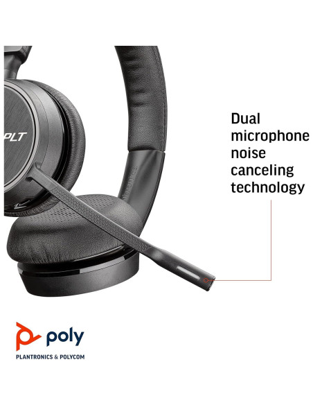 Auricular Bluetooth Poly Voyager 4220 UC - Estéreo - Cancelación de Ruido - Renovado