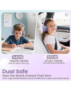 Auriculares Acer Hk03 para Niños con Cable 85dB Morado Verde 2