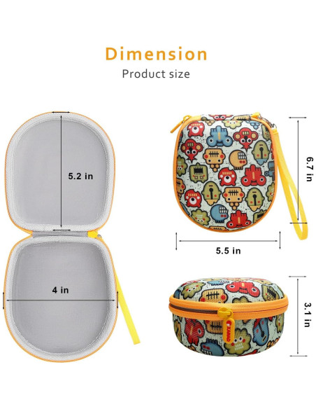 Funda Dura XANAD para Auriculares Niños Verde y Blanco