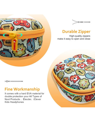 Funda Dura XANAD para Auriculares Niños Verde y Blanco