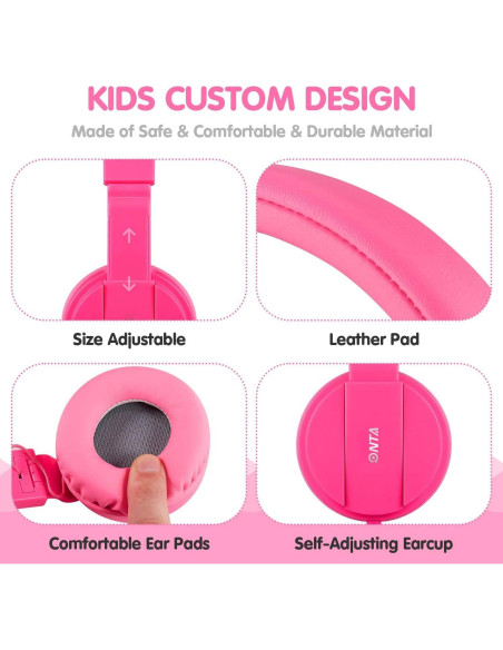Auriculares ONTA para Niños Rosa - Cableados 3.5mm