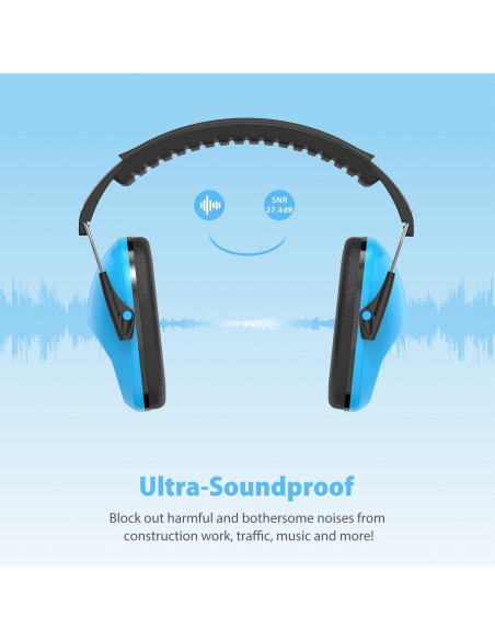 Orejeras Dr.meter para Niños Azul SNR 27.4dB Ajustables