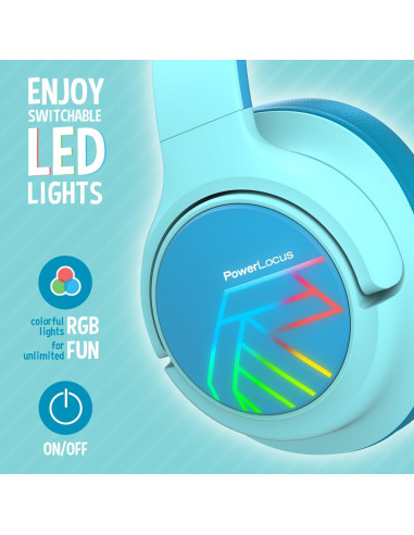 Auriculares Inalámbricos PowerLocus Bobo para Niños Azul y Verde