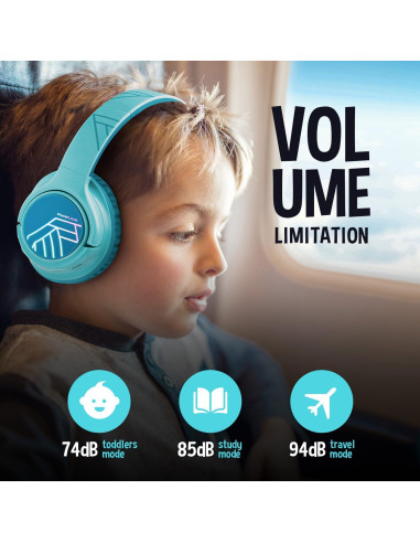 Auriculares Inalámbricos PowerLocus Bobo para Niños Azul y Verde
