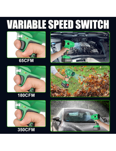 Sopladora de Hojas Eléctrica Inalámbrica Muylux 20V 1.57kg