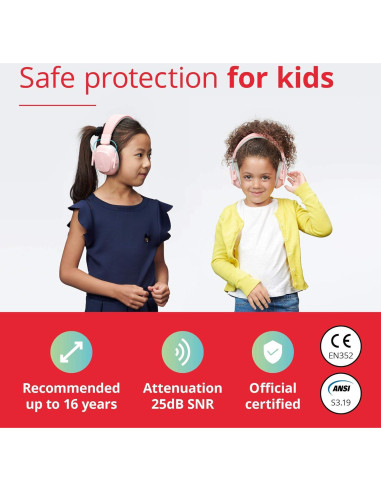 Auriculares Muffy Kids Alpine - Protección Auditiva Rosa 25dB
