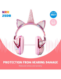 Auriculares Aislantes de Ruido Homicozy Unicornio 3D Niños 2