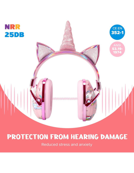 Auriculares Aislantes de Ruido Homicozy Unicornio 3D Niños