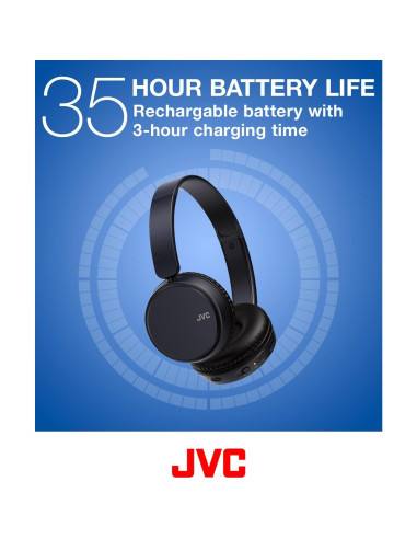 Auriculares Inalámbricos JVC HAS36W, Bluetooth 5.2, 35h Batería, Azul