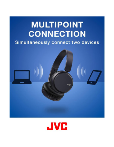 Auriculares Inalámbricos JVC HAS36W, Bluetooth 5.2, 35h Batería, Azul