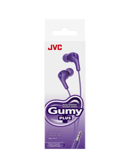 Auriculares In Ear JVC Gumy HAFX7V Púrpura, Sonido Potente