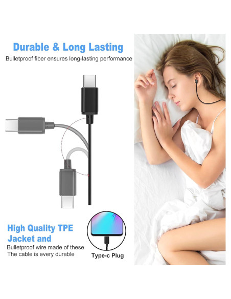 Auriculares con Cable MAXROCK USB-C para Dormir - 2 Piezas