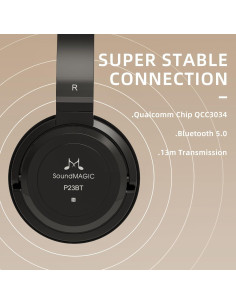 Auriculares Bluetooth SoundMAGIC P23BT On Ear HiFi 60h Batería 2