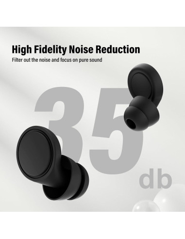 Tapones para oídos IDE11 Q2Pro negros 35dB reutilizables