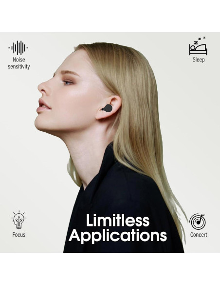 Tapones para oídos IDE11 Q2Pro negros 35dB reutilizables