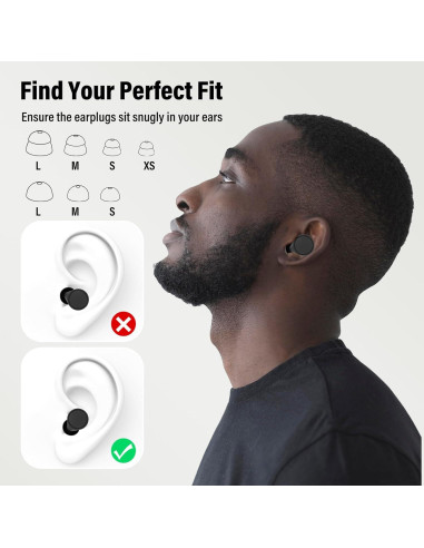 Tapones para oídos IDE11 Q2Pro negros 35dB reutilizables