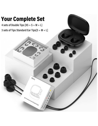 Tapones para oídos IDE11 Q2Pro negros 35dB reutilizables