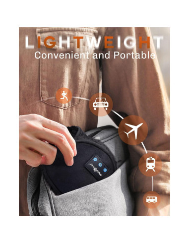 Auriculares Bluetooth MUSICOZY GH12 Orejeras Calentadoras Negro