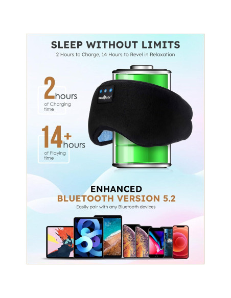 MÁSCARA PARA DORMIR MUSICOZY CON AURICULARES BLUETOOTH
