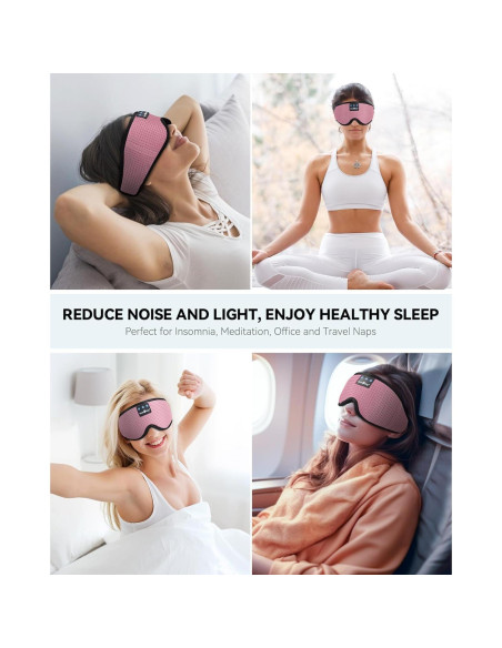 Auriculares para Dormir MUSICOZY Bluetooth 5.2 con Máscara 3D