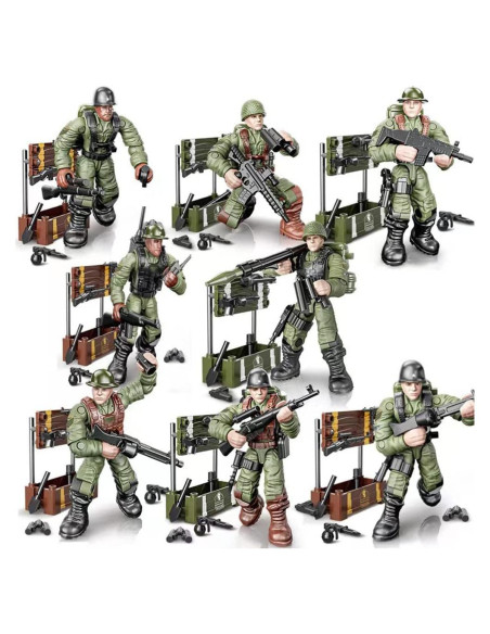 Conjunto de Figuras de Acción Militares 8 PCS DOUBLEEAGLE