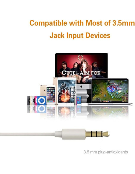 Auriculares Intrauditivos MAXROCK Silicona Suave 3.5mm Blanco