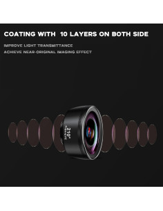 Kit de Lentes 3-en-1 Kakotopa para Smartphone - Ojo de Pez, Gran Angular y Macro 2