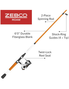 Combo de caña de pescar Zebco Roam 1.83m y carrete 20 2