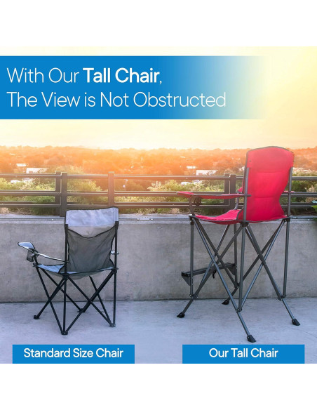 Silla Plegable Extra Alta RMS - 78.74 cm - Portátil con Reposapiés